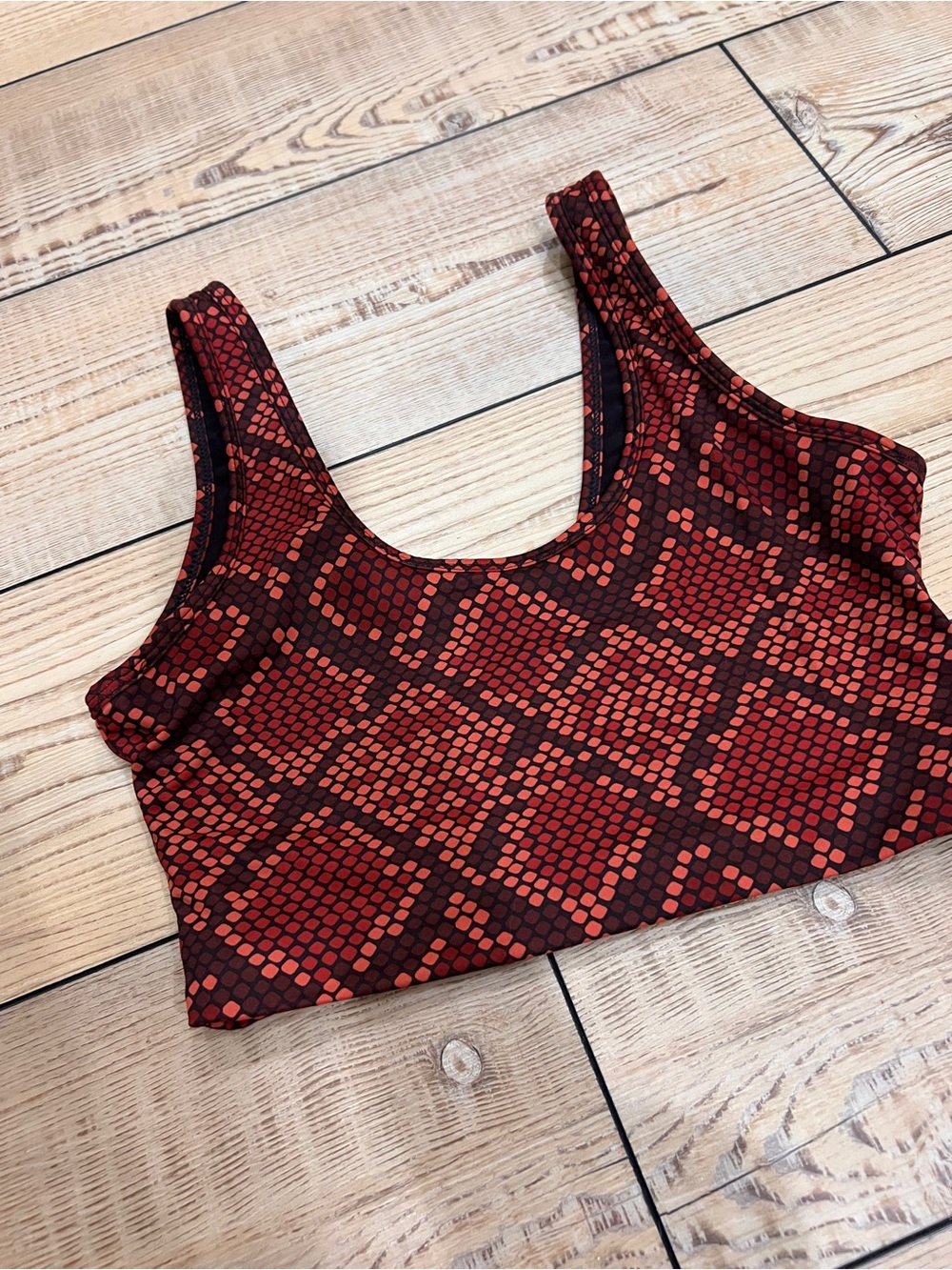 Balance Athletica Red and Black Snake-Print Sports Bra